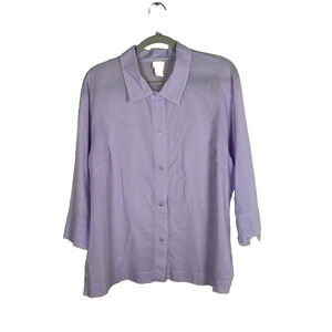 Sigrid Olsen Sport blouse Womens Sz 1X lightweight cotton basic 3/4 sleeves